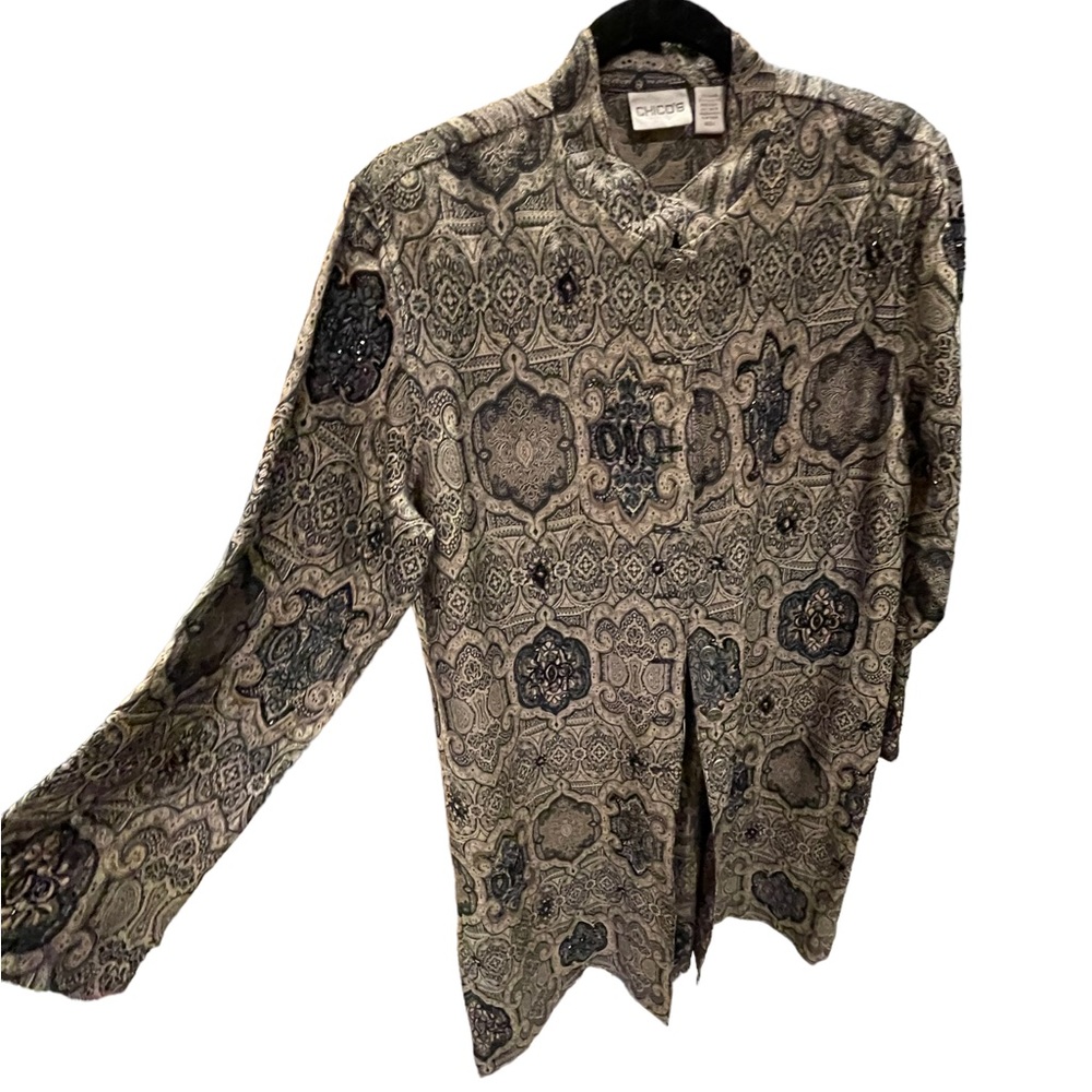 Chico’s brocade 3/4 length dinner jacket size 1 stunning!